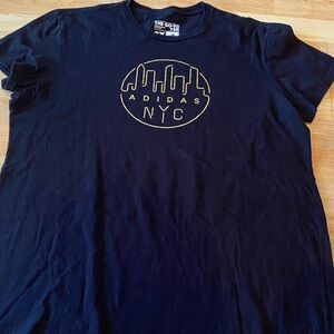 Adidas Black Tee with Gold NYC Logo